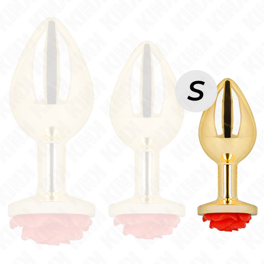 Kink Pleasure Plugs Kink -  Plug Anal Gold Rose Red Size S