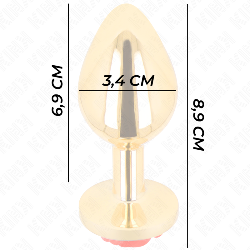 Kink Pleasure Plugs Kink -  Plug Anal Gold Rose Red Size M