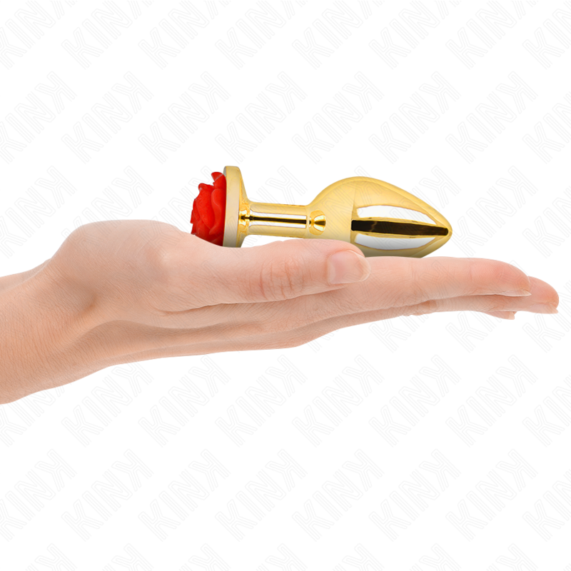 Kink Pleasure Plugs Kink -  Plug Anal Gold Rose Red Size M