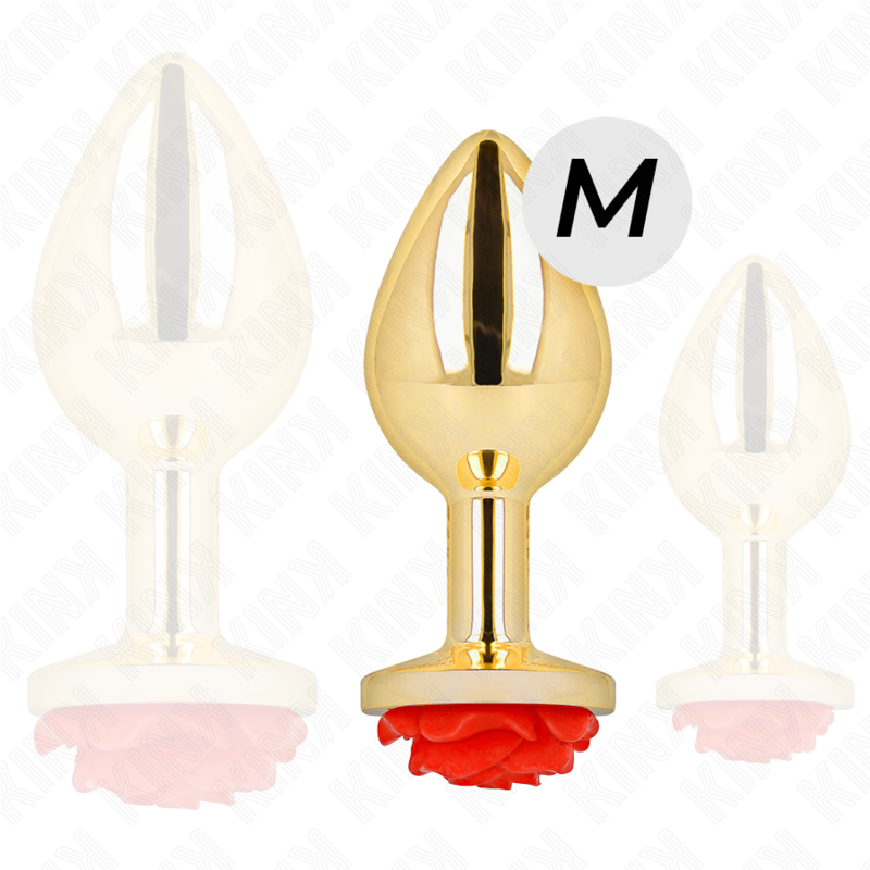 Kink Pleasure Plugs Kink -  Plug Anal Gold Rose Red Size M
