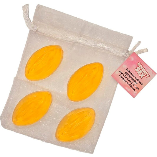 Diablo Picante 4 Mini Vagina Shaped Soaps Yellow