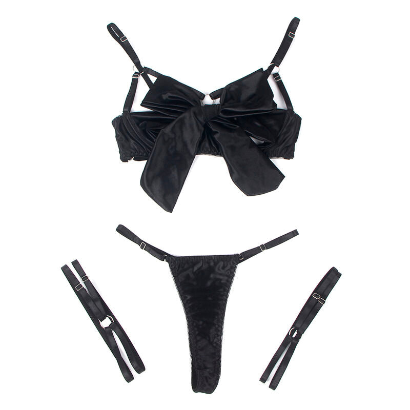 Subblime Sets Subblime - 955199 Bra Set With Adjustable Black Bow S/M