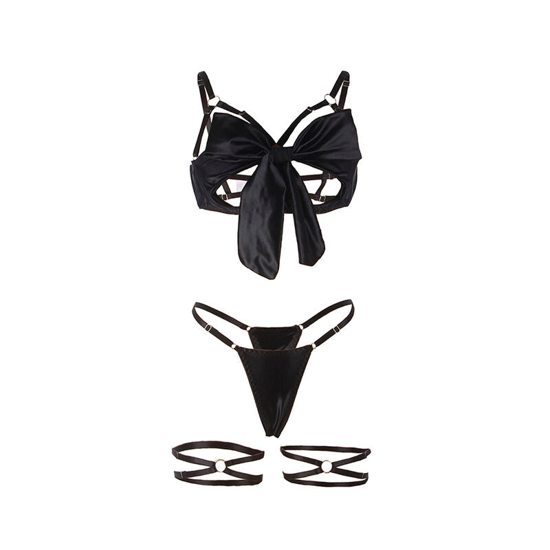 Subblime Sets Subblime - 955205 Bra Set With Adjustable Black Bow L/Xl