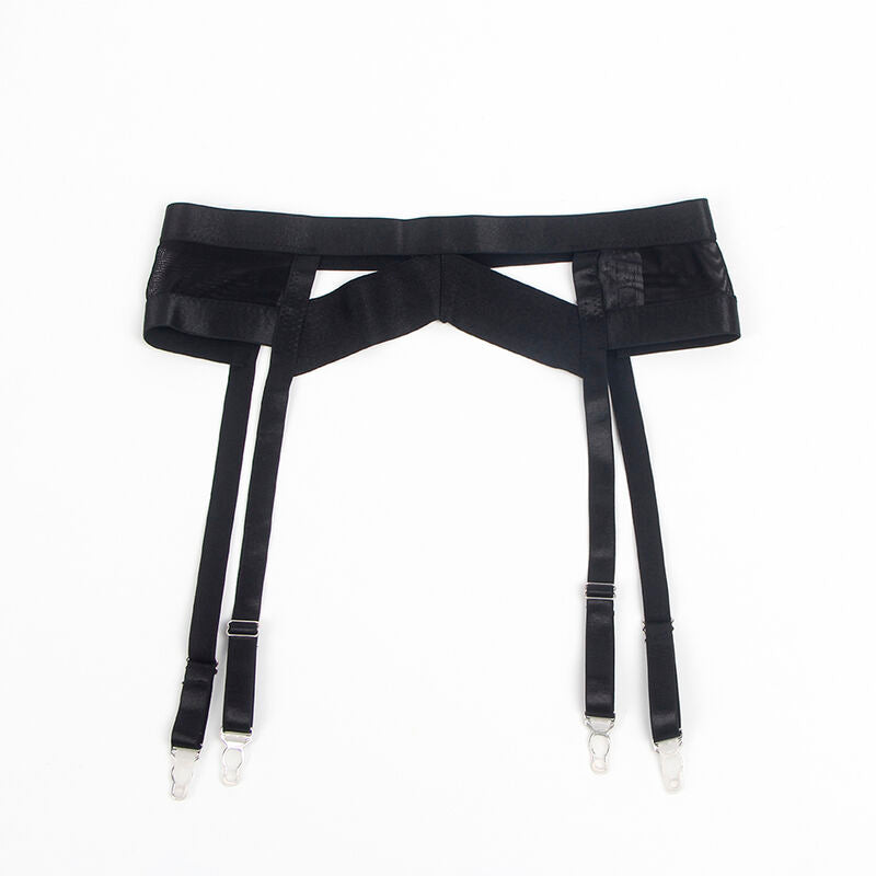 Subblime Sets Subblime - 955236 Black Bondage Bra With Garter Set S/M