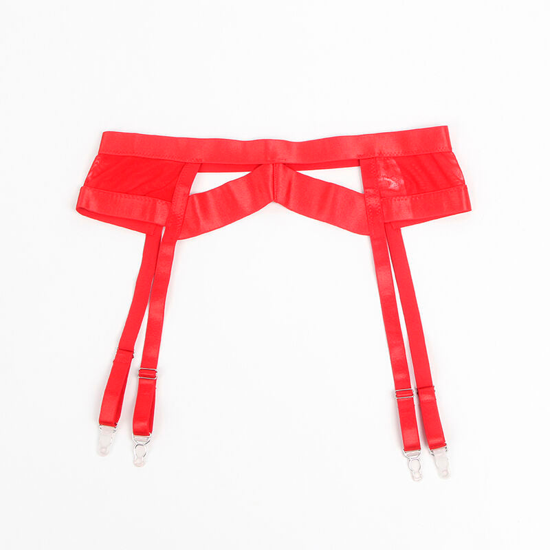 Subblime Sets Subblime - 955267 Red Bondage Bra With Garter Set L/Xl