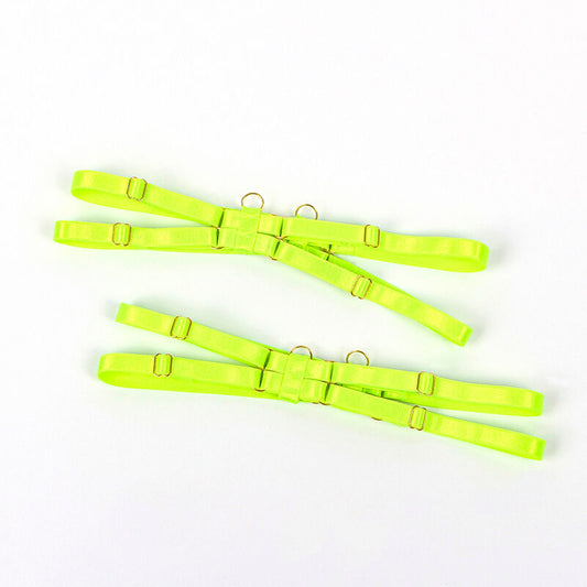 Subblime Sets Subblime - 955274 Bra Set With Necklace And Leg Details Fluorescent Green S/M