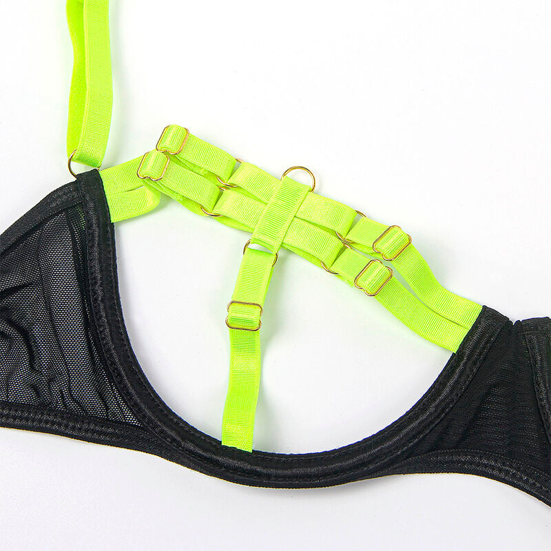 Subblime Sets Subblime - 955281 Bra Set With Necklace And Leg Details Fluorescent Green L/Xl