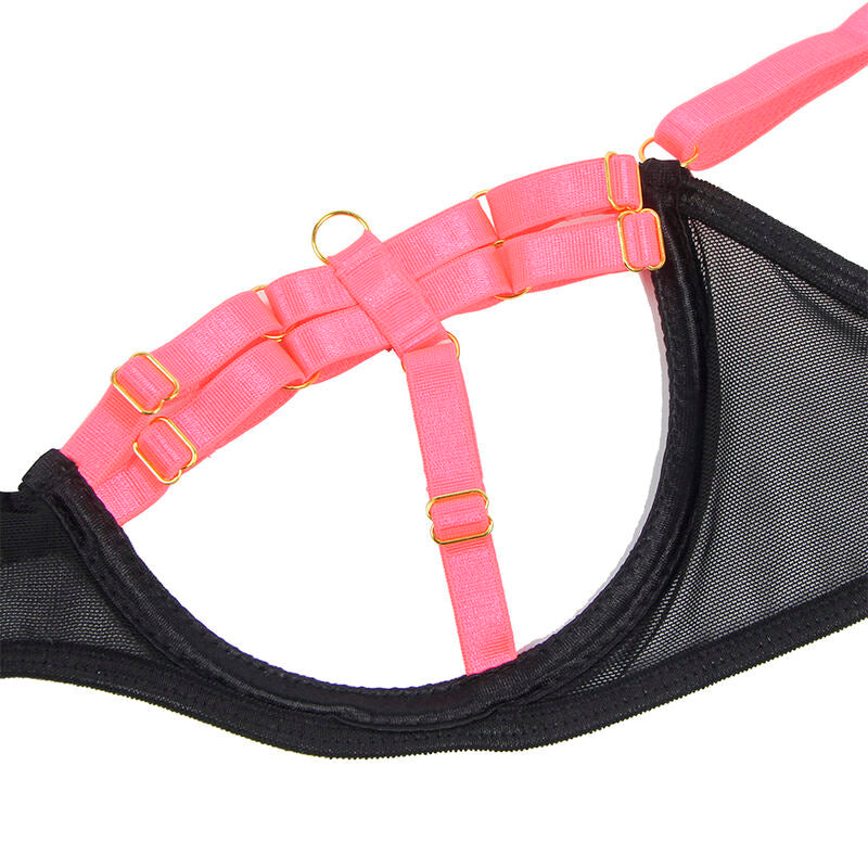 Subblime Sets Subblime - 955298 Bra Set With Necklace And Leg Details Fluorescent Pink S/M
