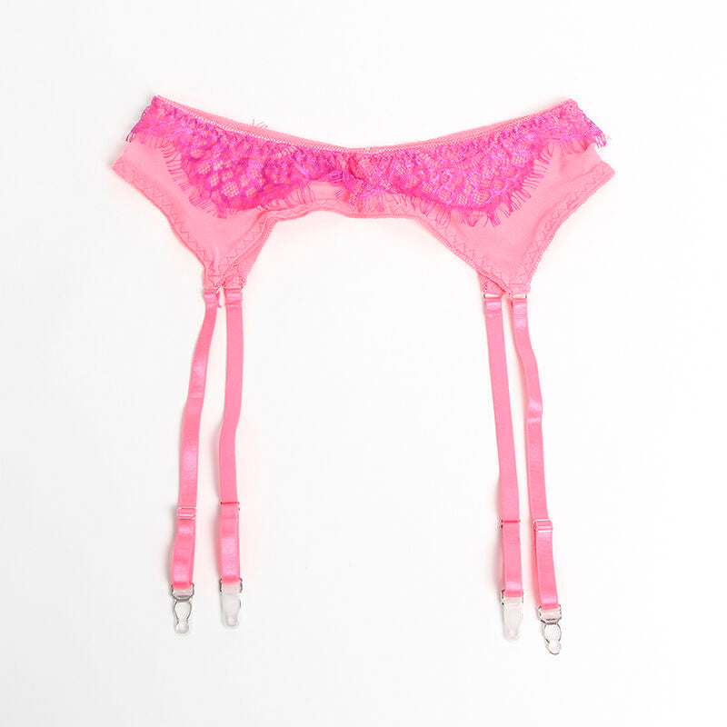 Subblime Sets Subblime - 955366 Bra Set With Lace And Garter Lines Pink And Purple L/Xl