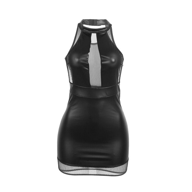 Subblime Dresses Subblime - 955489 Halter Neck Dress With Transparencies Black L/Xl