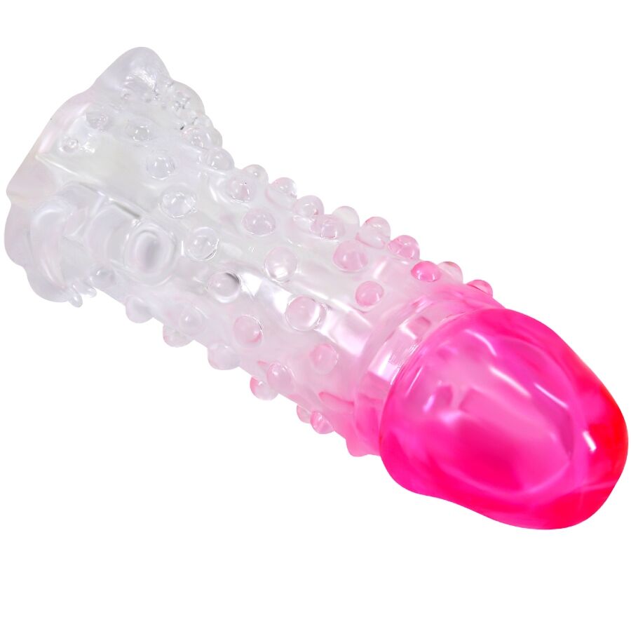 Pretty Love Wilford Realistic Enlargement Sheath With Embossed Penis Pink