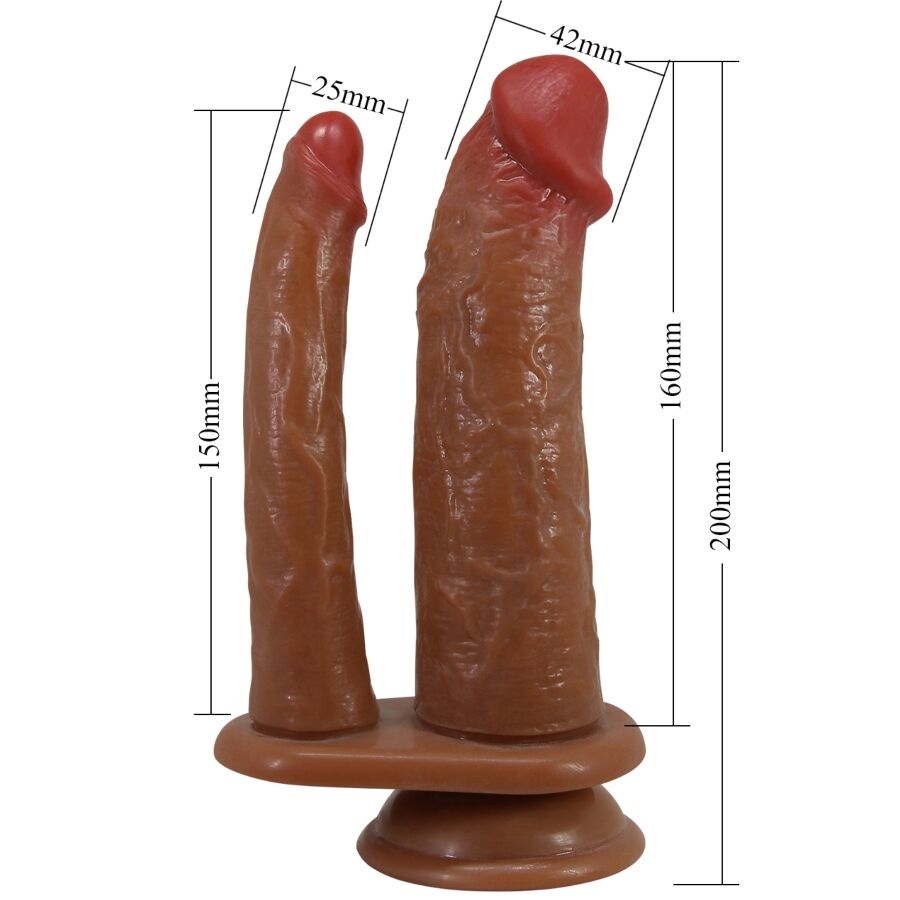 Pretty Love Goran Double Dildo Realistic Natural Mulato