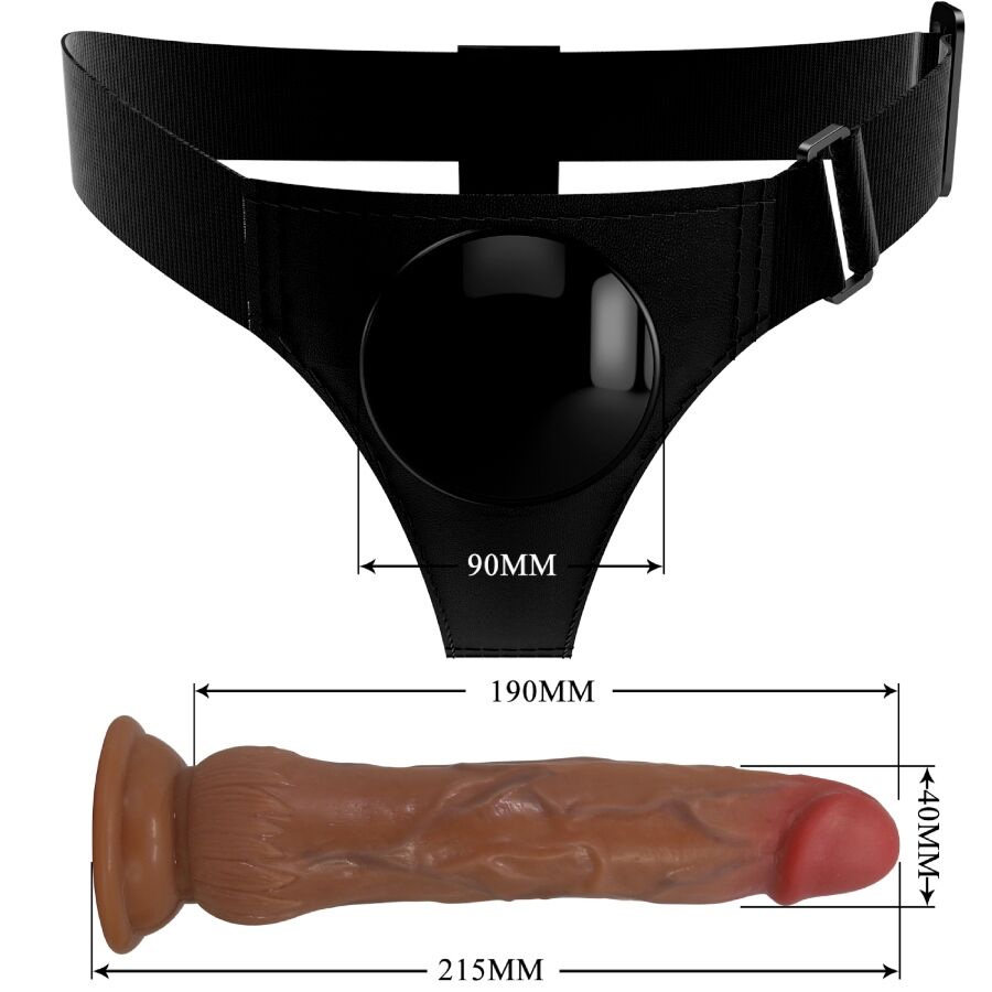 Pretty Love Kyton Universal Harness Briefs With Squirting Dildo 19 Cm Mulato