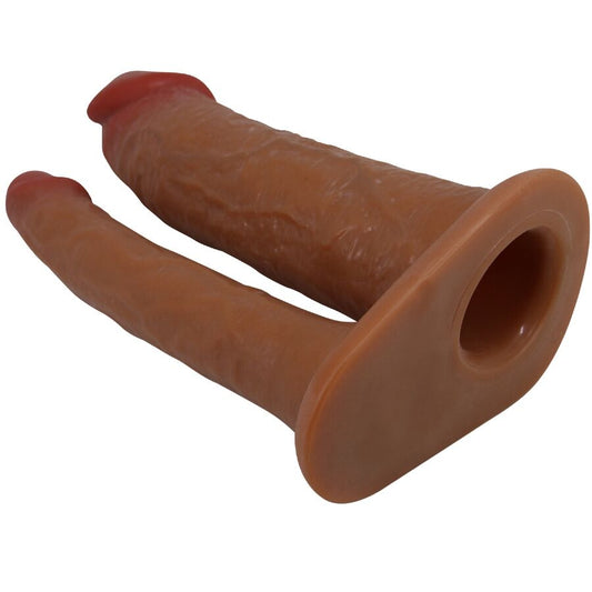 Pretty Love Yairon Double Penis Sleeve With 4 Cm Extension Mulatto