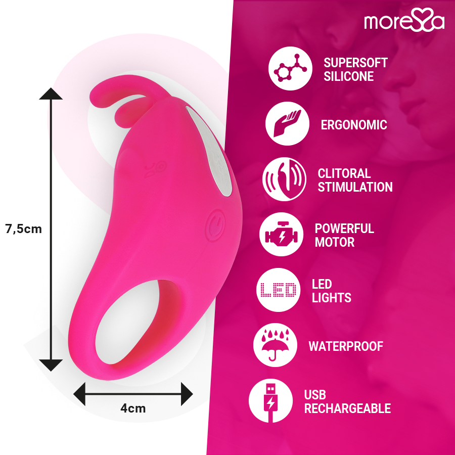 Moressa Brad Premium Silicone Rechargeable Pink