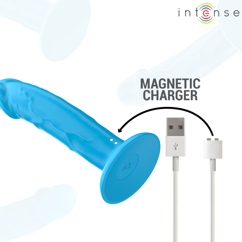 Intense Phoebe Realistic Vibrator with Suction Cup & Remote Control Blue