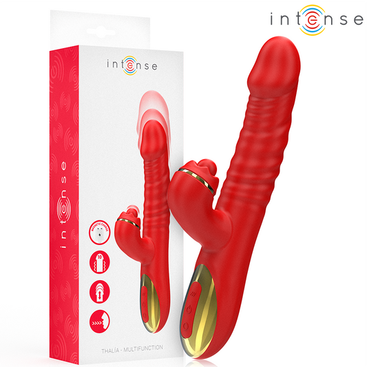 Intense Thalia Thrusting Tapping Dual Vibrator Red