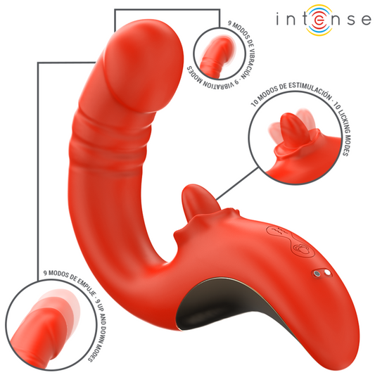 Intense Fun Intense - Paulina Vibrator And Stimulator In U Shape Red