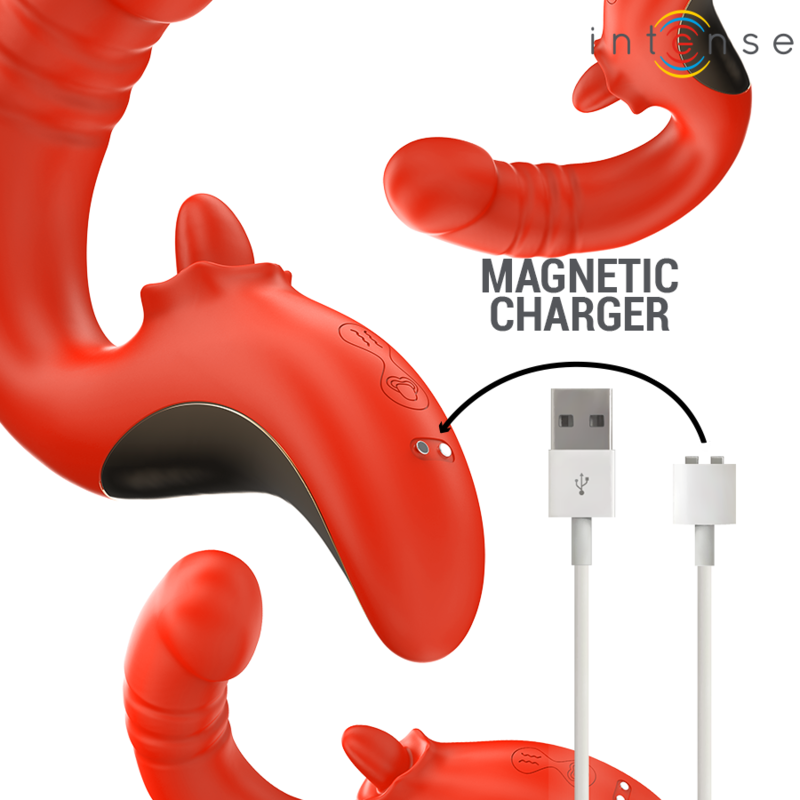 Intense Fun Intense - Paulina Vibrator And Stimulator In U Shape Red