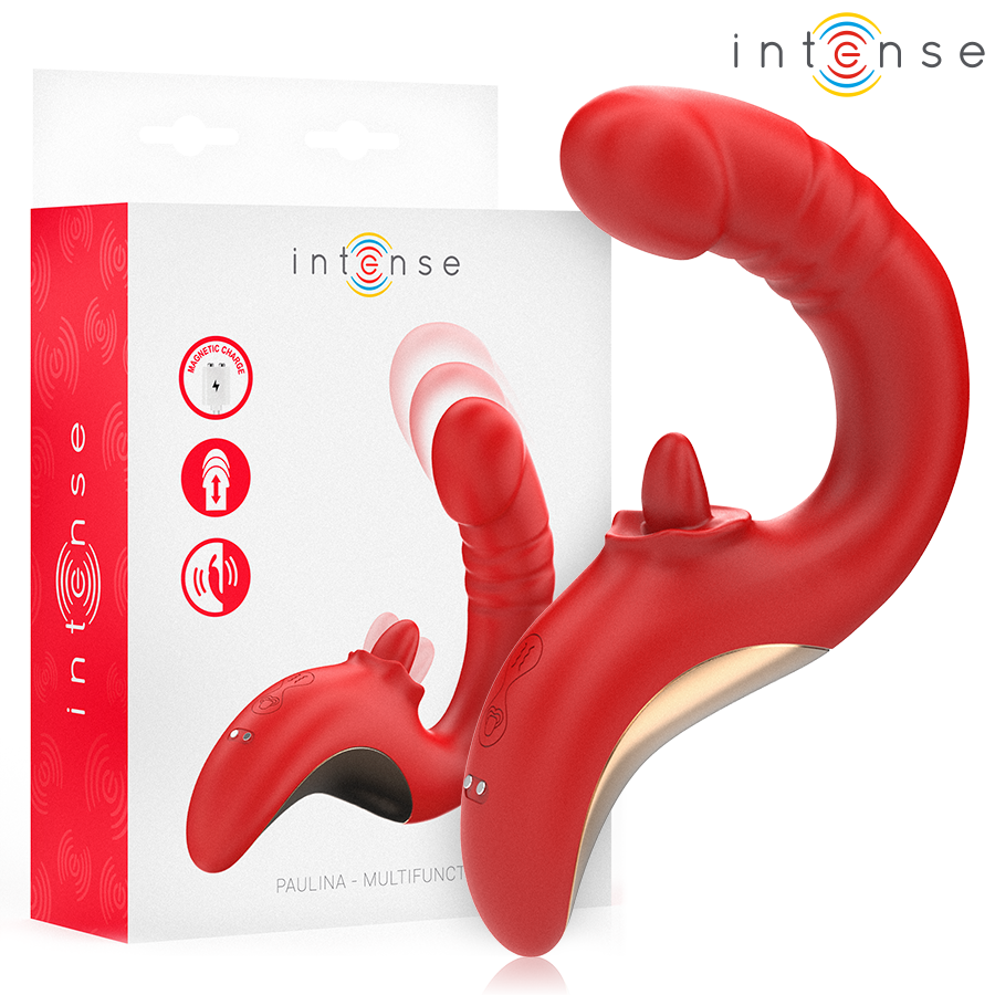 Intense Fun Intense - Paulina Vibrator And Stimulator In U Shape Red