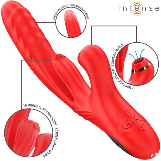 Intense Karol Multifunction Vibrator Thrust & Stimulation & Suction Red