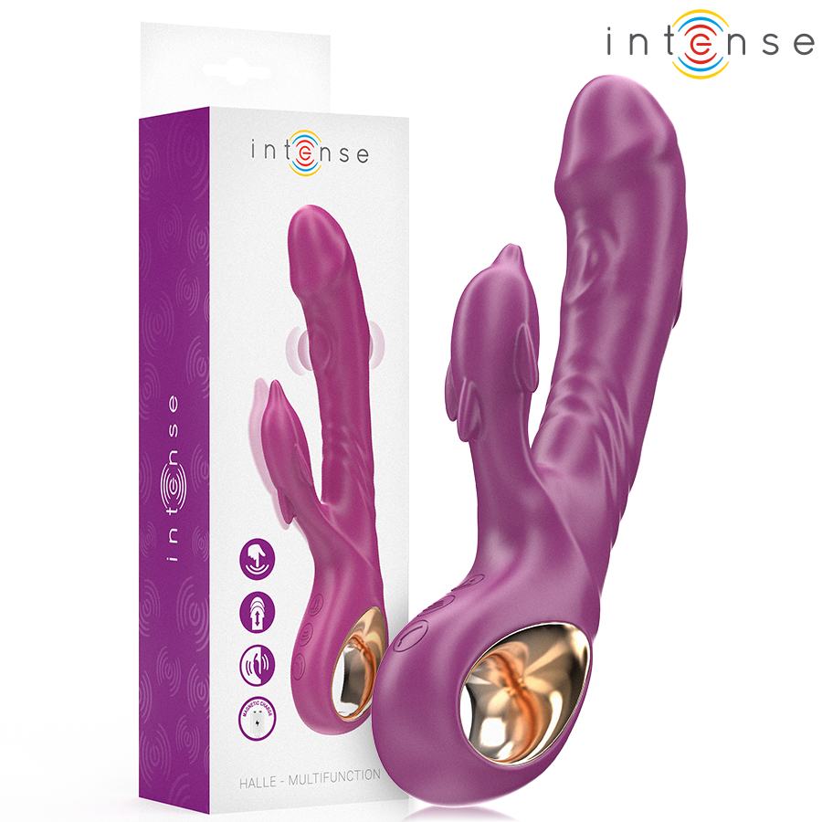Intense Fun Intense - Halle Multifunction Vibrator With Dolphin Stimulating Tongue Purple