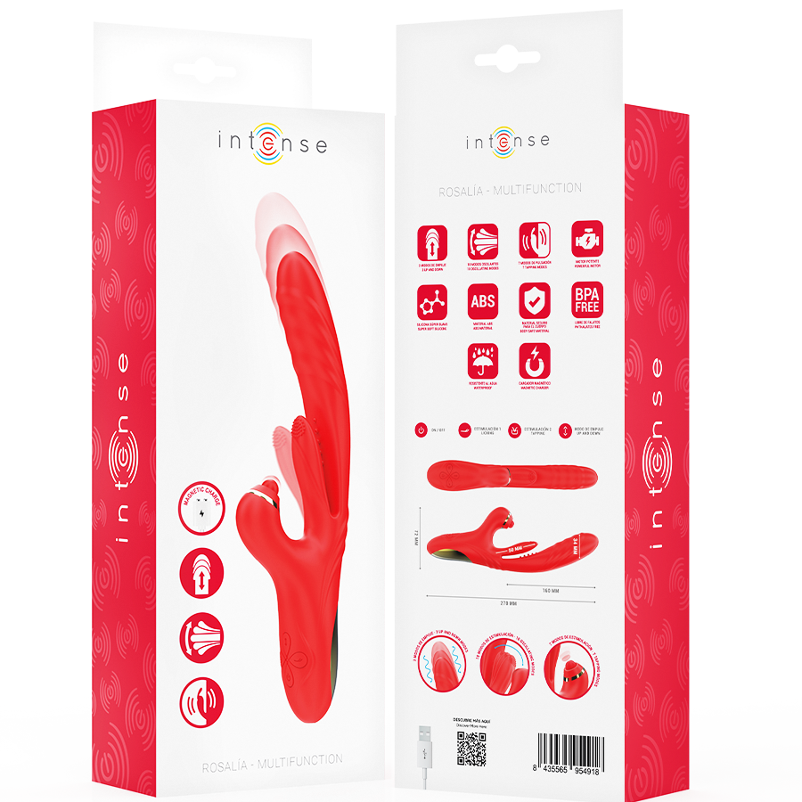 Intense Fun Intense - Rosalia Multifunction Vibrator 3 In 1 Red