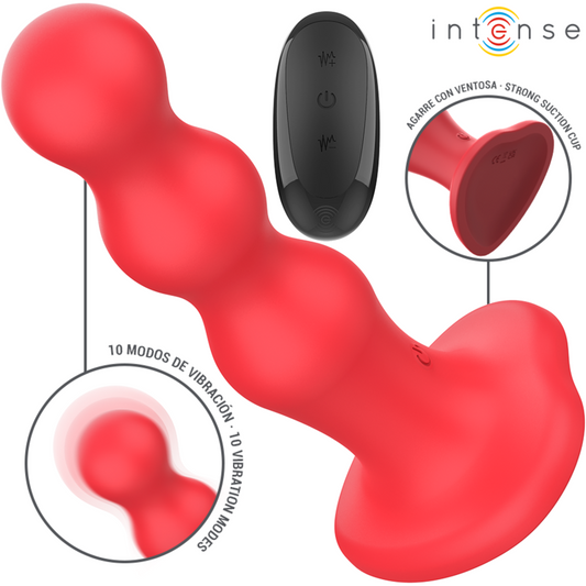 Intense Cody Vibrator with Suction Cup & Remote Control Red