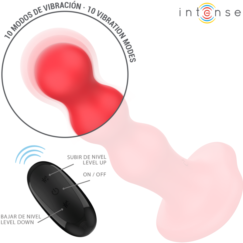 Intense Cody Vibrator with Suction Cup & Remote Control Red
