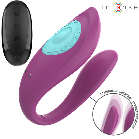 Intense Couples Toys Intense - Annie U-Shaped Vibrator And Stimulator Purple Remote Control