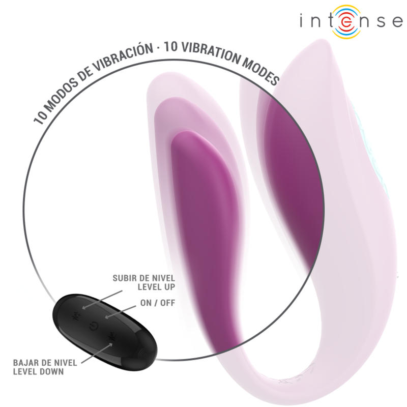 Intense Couples Toys Intense - Annie U-Shaped Vibrator And Stimulator Purple Remote Control