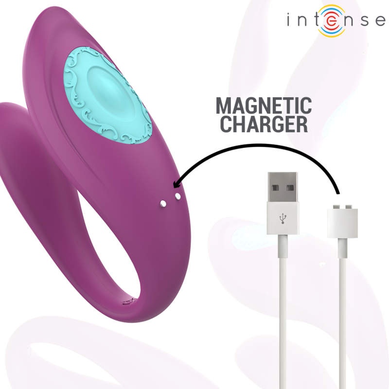 Intense Couples Toys Intense - Annie U-Shaped Vibrator And Stimulator Purple Remote Control