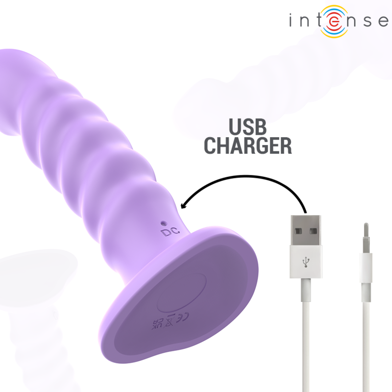 Intense Brenda Spiral Design Vibrator with Remote M Purple