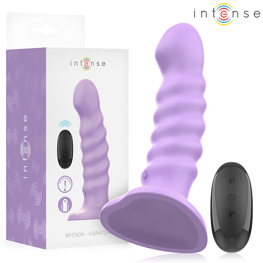 Intense Brenda Spiral Design Vibrator with Remote M Purple