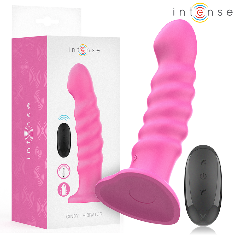 Intense Cindy Spiral Design Vibrator with Remote L Pink