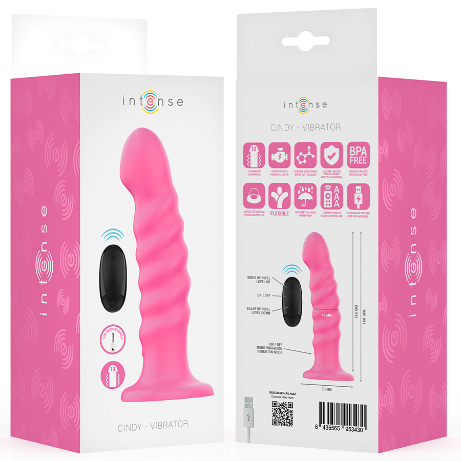 Intense Cindy Spiral Design Vibrator with Remote L Pink