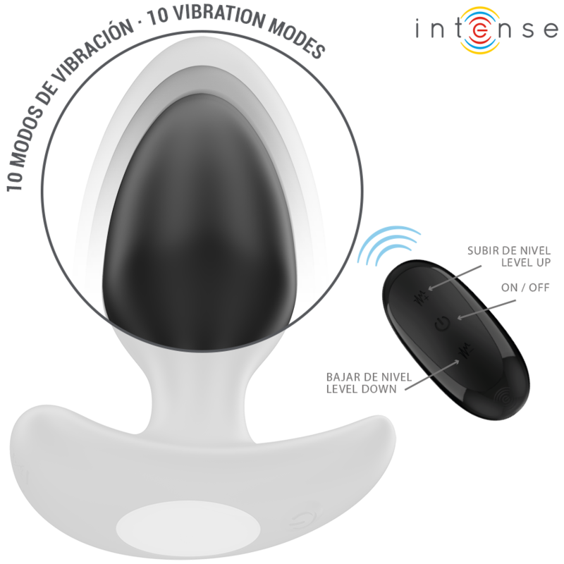 Intense Anal Toys Intense - Joey Anal Plug 10 Vibrations Black Remote Control