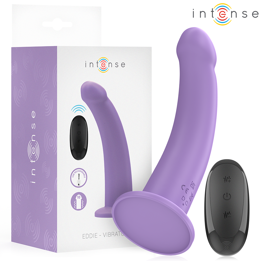 Intense Eddie Vibrator with Suction Cup & Remote Control Purple