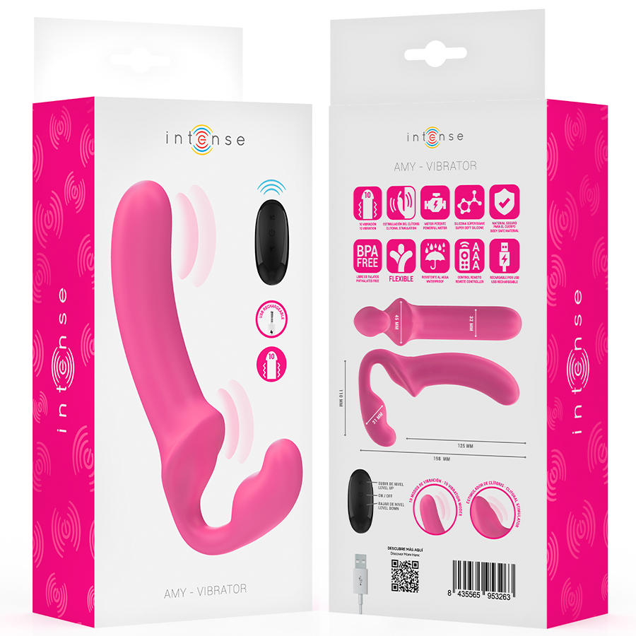 Intense Fun Intense - Amy Double Vibrator 20 Cm Pink Remote Control