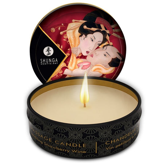 Shunga Candles Shunga - Mini Caress By Candelight Strawberries And Cava Massage Candle 30 Ml