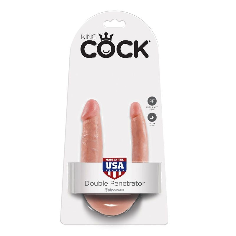 King Cock U-Shaped Small Double Trouble Flesh 12.7 Cm