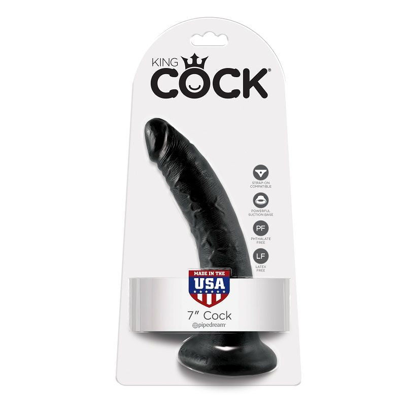 King Cock 7 Dildo Black 17.8 Cm