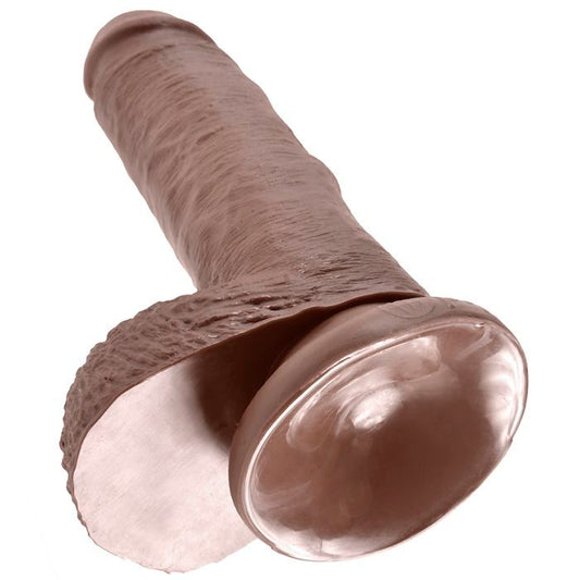 King Cock 7 Dildo Brown With Balls 17.8 Cm