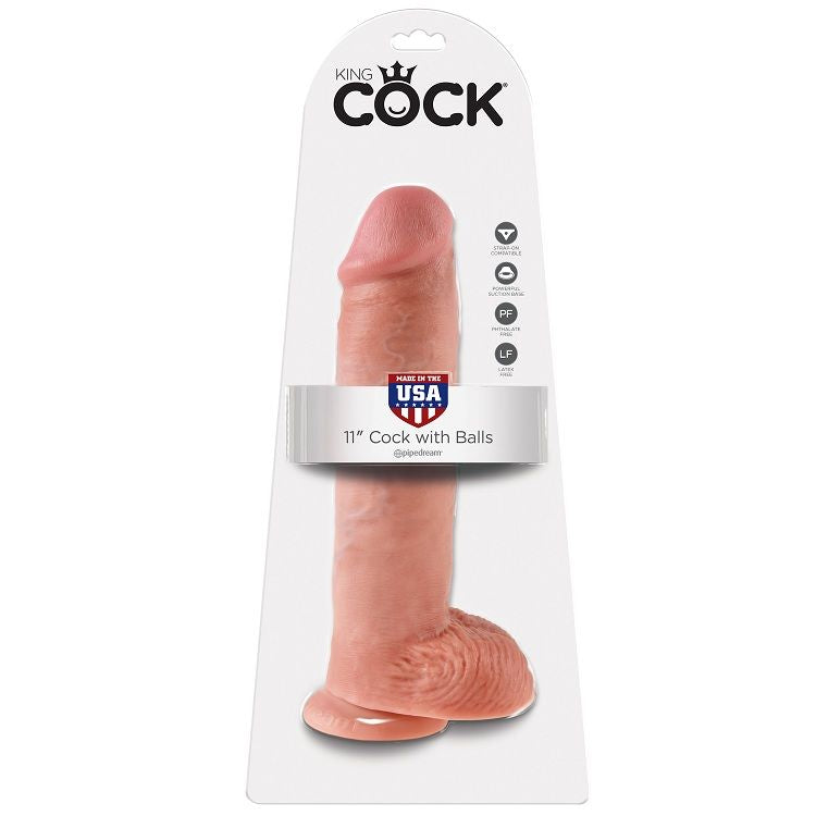 King Cock 11 Dildo Flesh With Balls 28 Cm