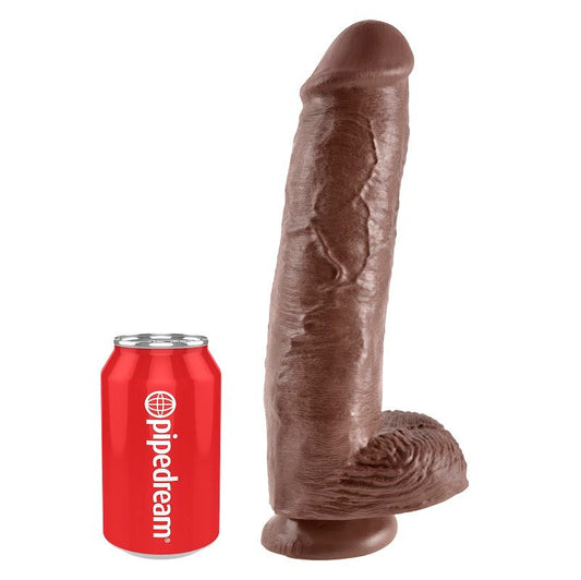 King Cock 11 Dildo Brown With Balls 28 Cm