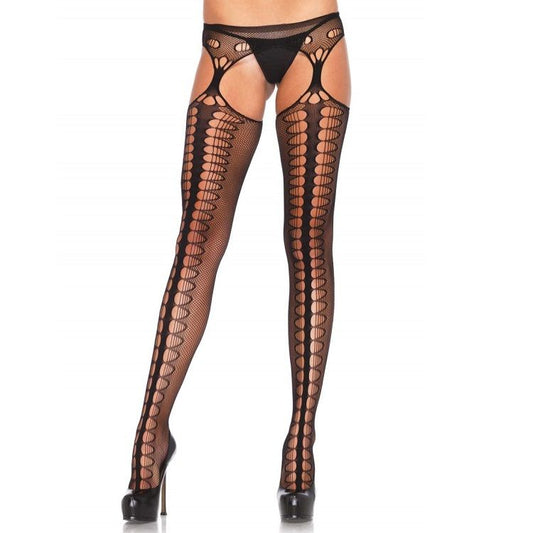 Leg Avenue Hosiery Leg Avenue - Tights With Garter Exclusive Black