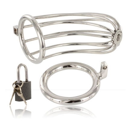 Metal Hard Bird Chastity Ring Cage