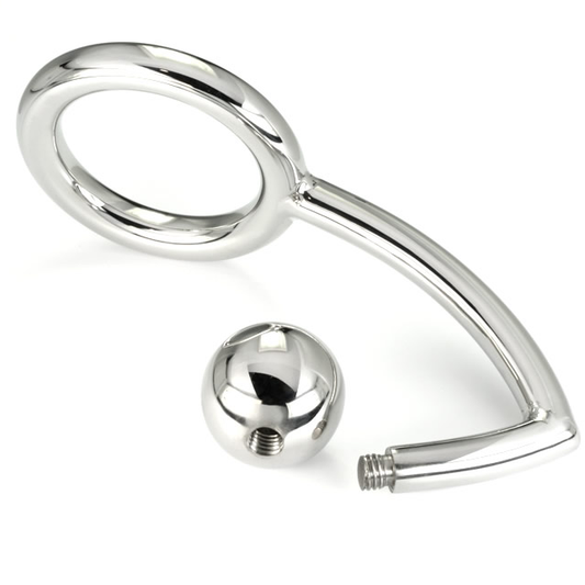 Metal Hard Cock Ring Ring With Anal Intruder Hook 45Mm