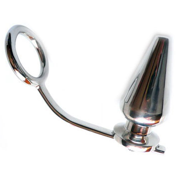 Metal Hard Steel Ring With Anal Plug 45 X 50Mm