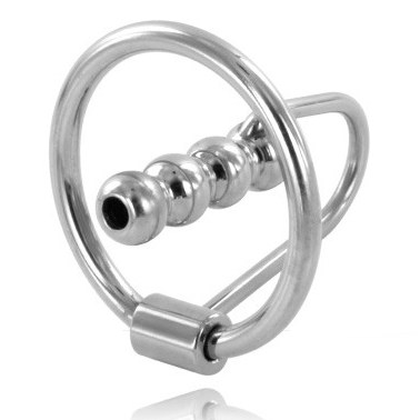 Metal Hard Gland Ring With Urethral Plug 28Mm